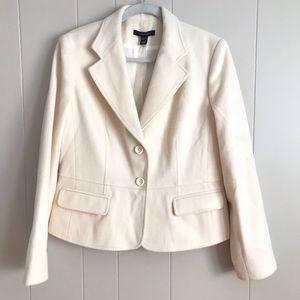 VTG Louben Wool Cashmere Ivory Cream Blazer 10